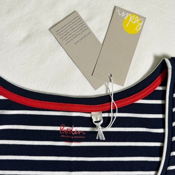 Boden Cotton Tank Top Navy Blue & White Stripe - Picture 4 of 12